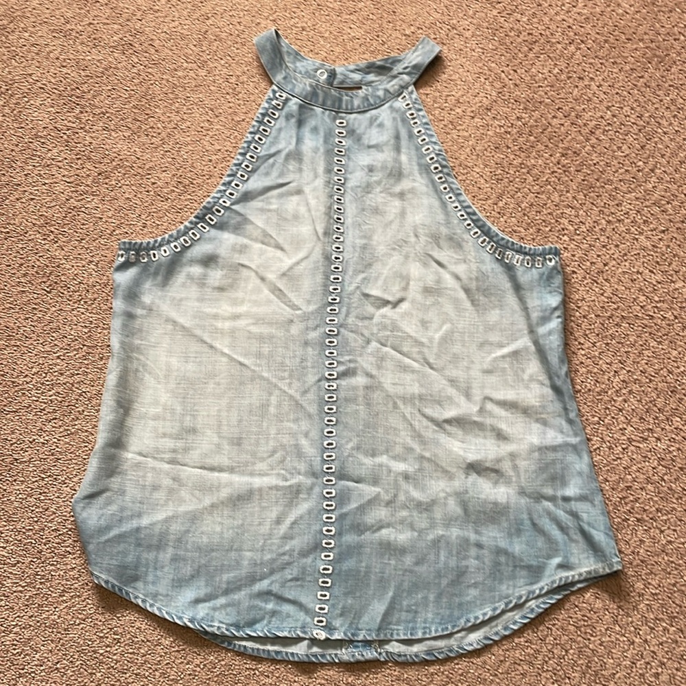 NWOT Anthropologie Chambray Denim Top